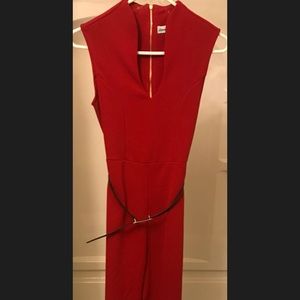 Almost Famous red jumpsuit with black belt